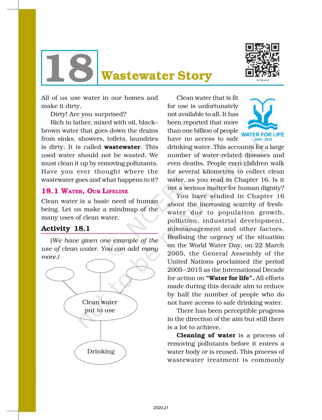 Wastewater Story - NCERT Book Of Class 7 Science